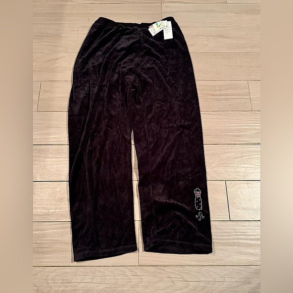 VANITY Black Velvet Lounge Pants XL - Picture 1 of 5